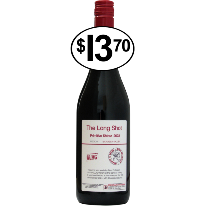 Glug 'The Long Shot' Barossa Valley Primitivo Shiraz 2023